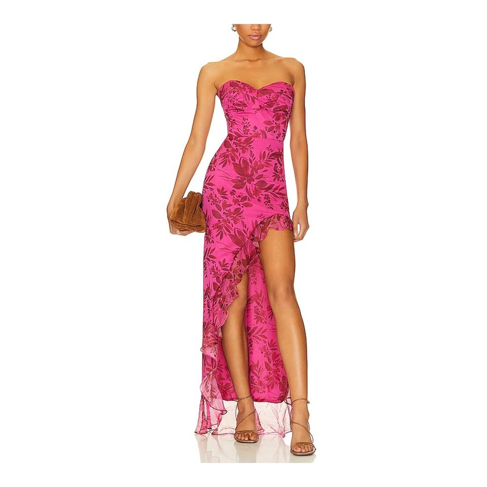 Amanda Uprichard 'Eden' Pink Chiffon Gown Size S